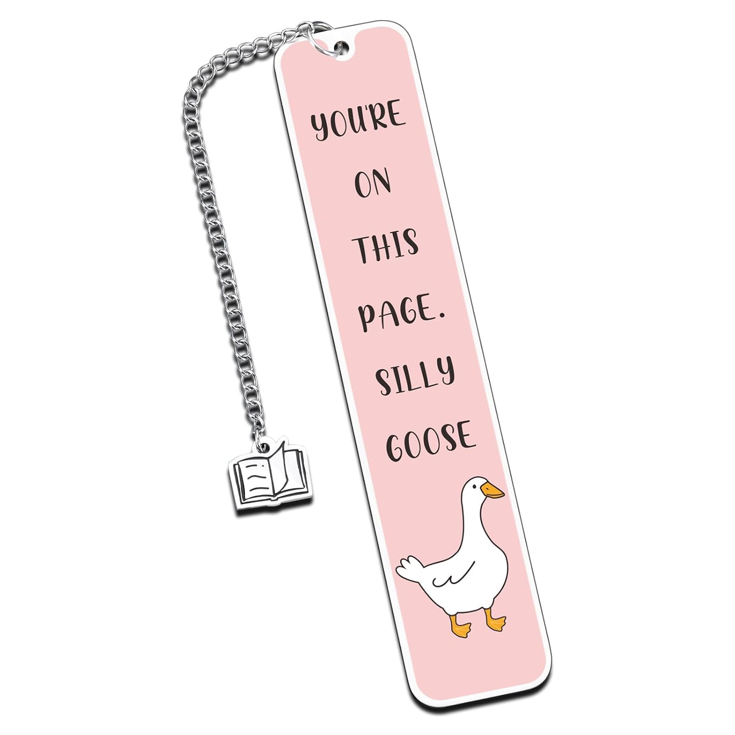 Book Marks, Cute Pink Goose Animal Bookmark, Creative Page Marker for Reading Lovers, Lovely Book Accessory, Unique Present for Women Girls Readers and Book Club Members
