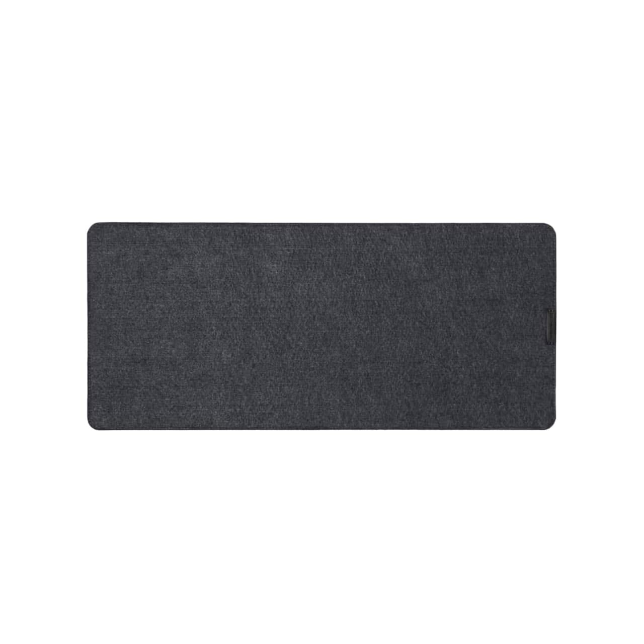 DailyObjects Premium Vegan Leather Mini Desk Mat Organiser | Anti-Skid | Anti-Slip | 63 * 28 cm | Reversible Desk Spread Turf Desk/Laptop Mat for Work from Home/Office/Gaming | Turf Felt - Black