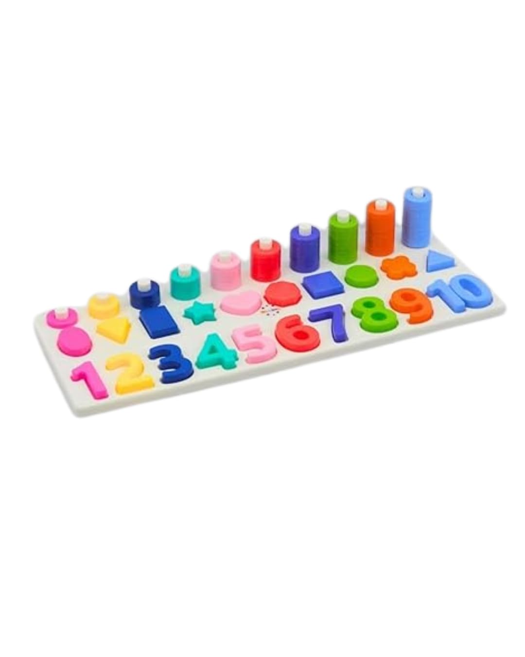 Educational Abacus Toy for Kids | Number Counting 1-10 | 55 Colorful Stacking Beads & 10 Unique Shapes | Learning Toy | Preschool Educational Game | Activity Game | Age 2+