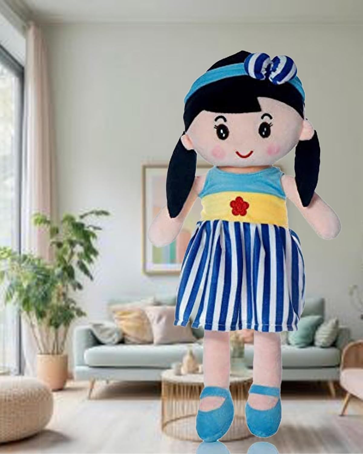 Glance Soft Cute Looking Beautiful Doll | Attractive Stuffed Toys | Grab Your Attention on Little Darling Doll (Blue Cute Doll, 80cm)