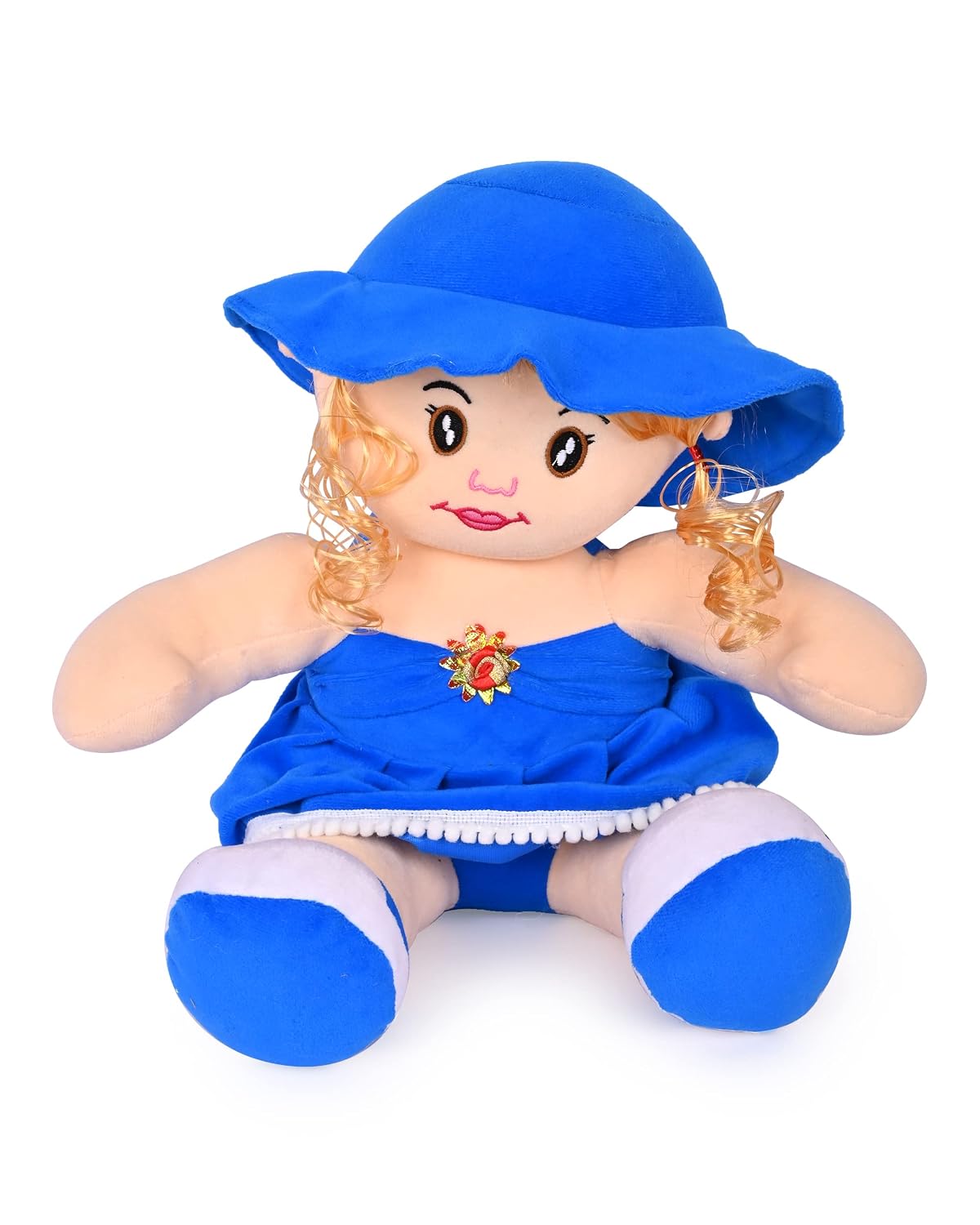 Glance Soft Cute Looking Beautiful Doll | Attractive Stuffed Toys | Grab Your Attention on Little Darling Doll (Blue Dimpi Doll, 35cm)