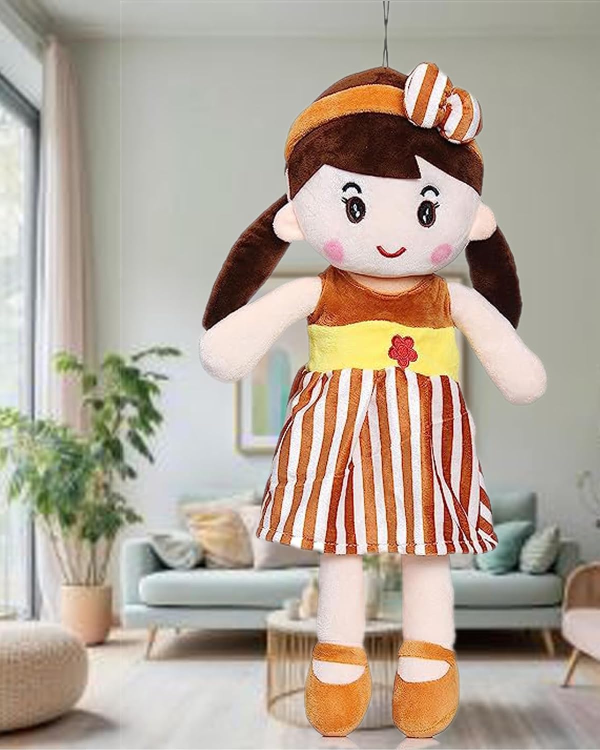 Glance Soft Cute Looking Beautiful Doll | Attractive Stuffed Toys | Grab Your Attention on Little Darling Doll (Brown Cute Doll, 50cm)