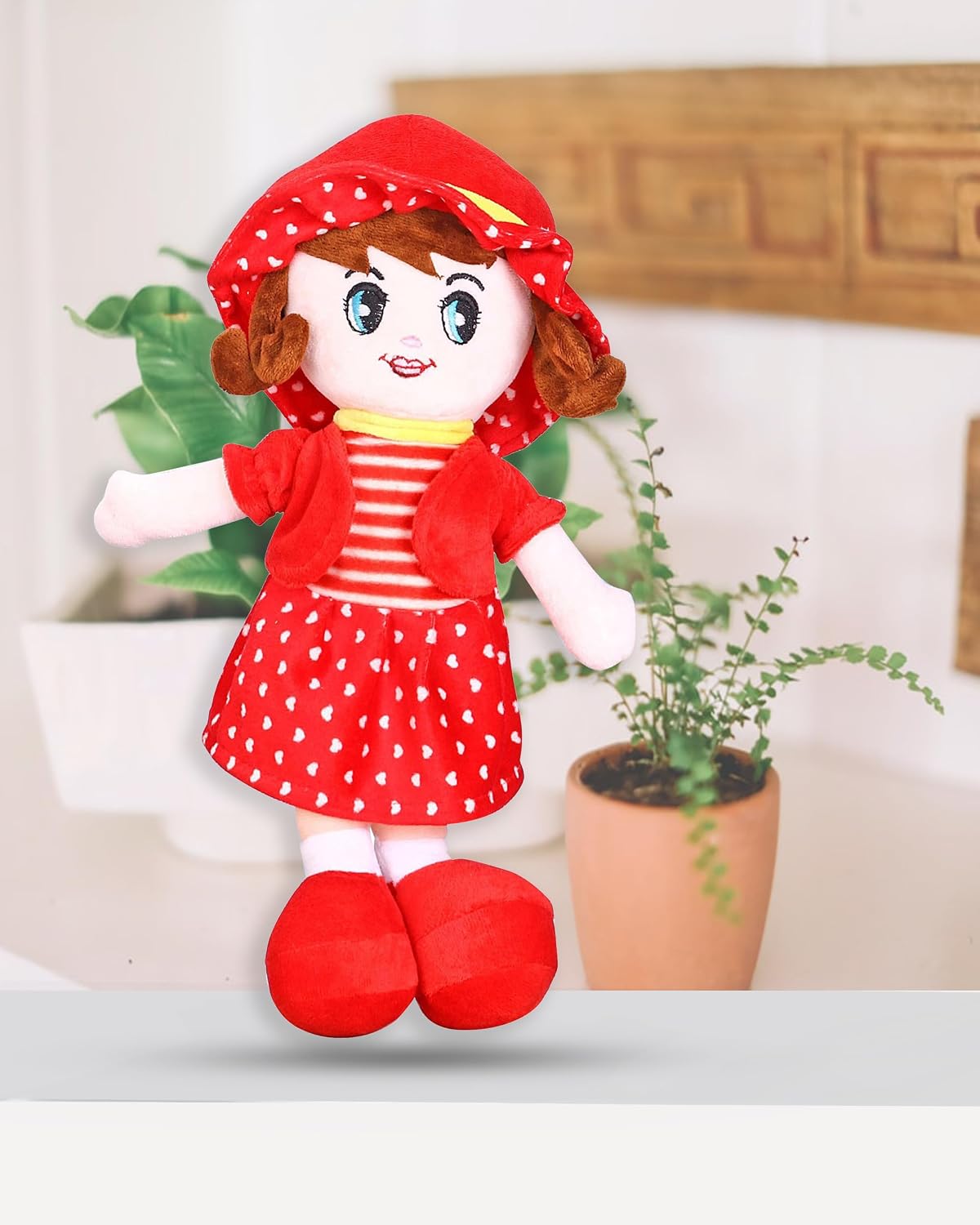Glance Soft Cute Looking Beautiful Doll | Attractive Stuffed Toys | Grab Your Attention on Little Darling Doll (Red Winky, Doll 60 cm)
