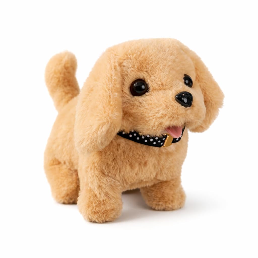 Hopping Walking Dog Toy with Sound, Soft Plush Puppy Figure with Wiggling Ears, Twitching Mouth & Nose, Interactive Pet Toy for Baby & Kids Birthday Gift