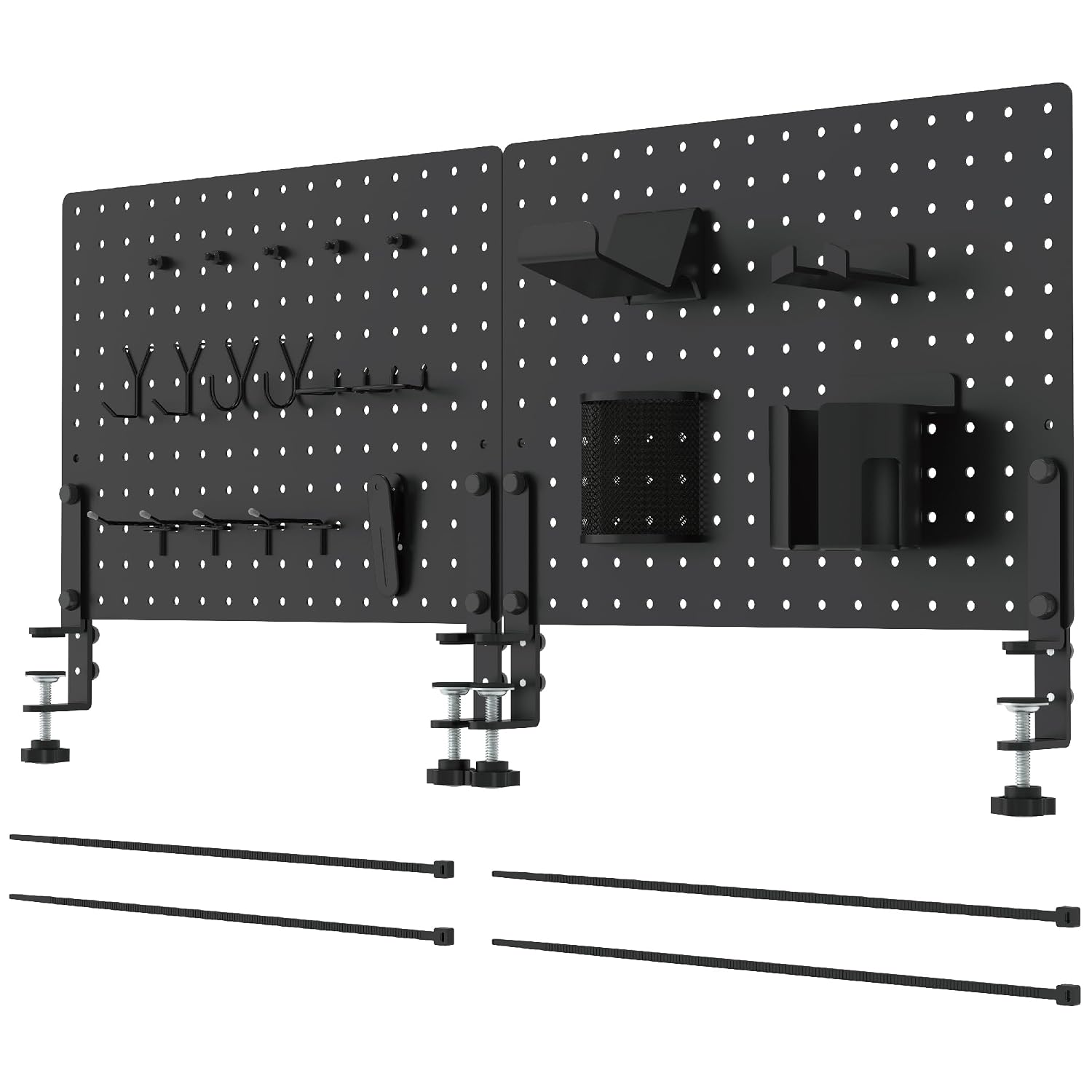 HUHOLE 32 x 12 Inch Clamp On Desk Pegboard Complete Kit