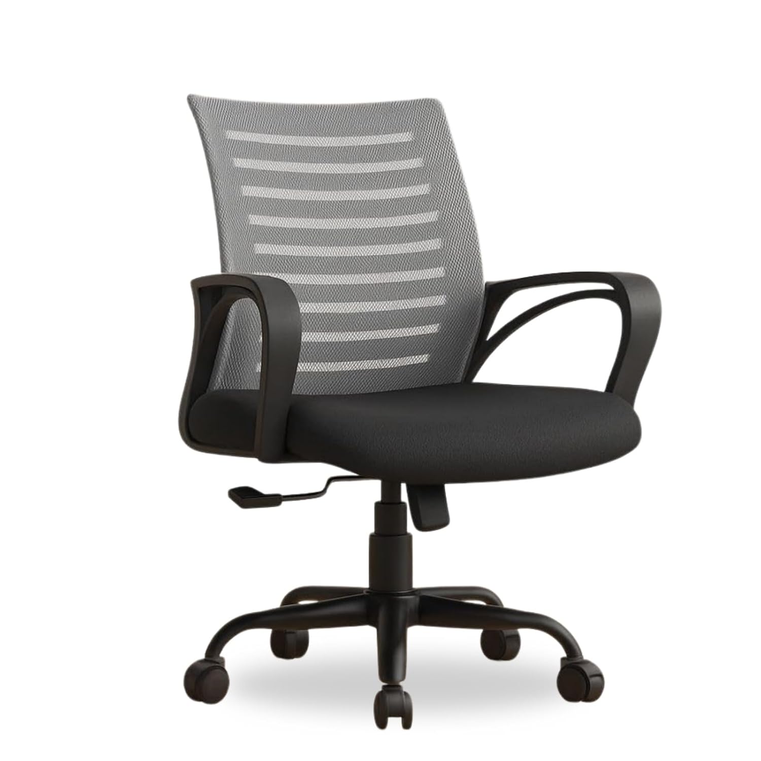 INNOWIN Mini Jazz Mesh Mid-Back Ergonomic Home Office Chair | 3-Years Limited Warranty Included | Tilting & Height Adjustable Mechanism, Heavy Duty Metal Base | Ideal for Office Work & Study (Grey)
