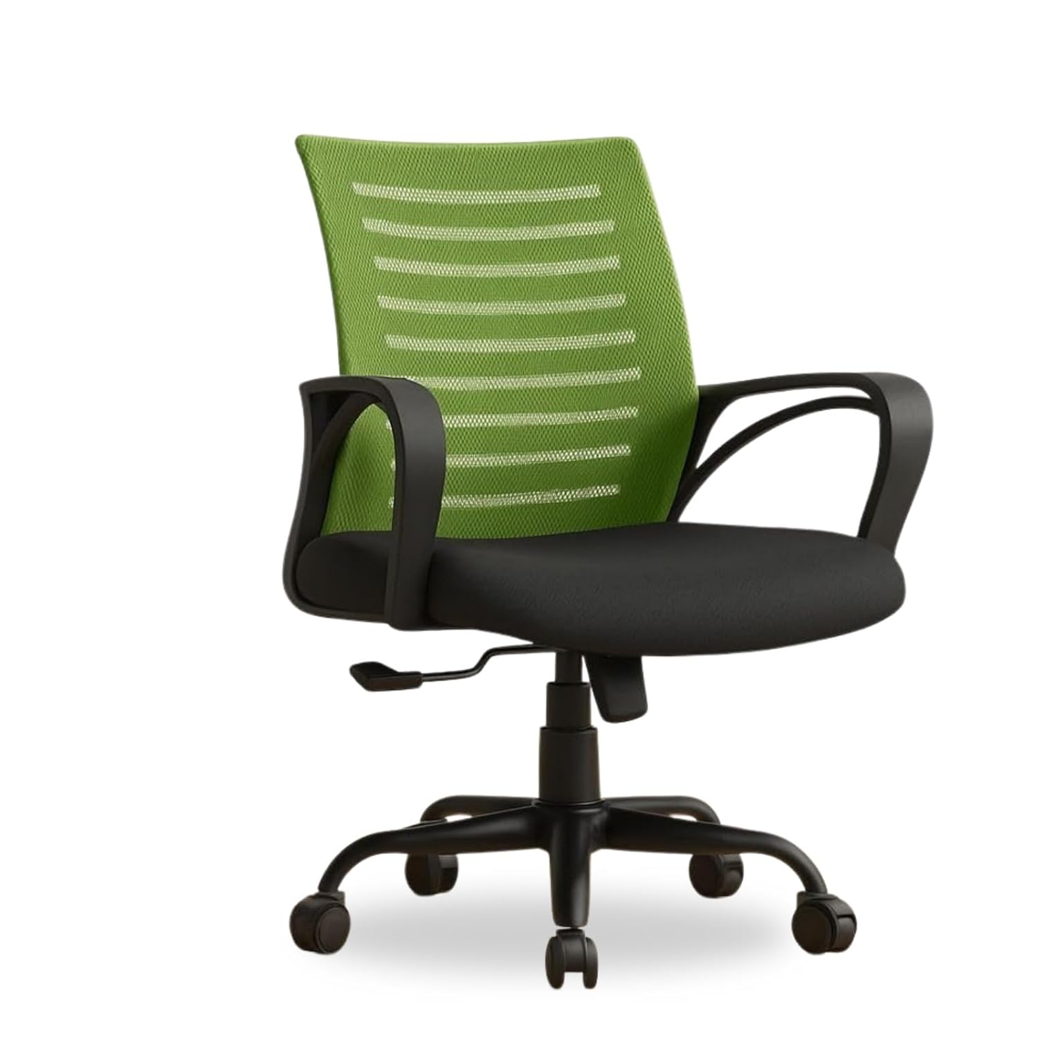INNOWIN Mini Jazz Mesh Mid-Back Ergonomic Home Office Chair | 3-Years Limited Warranty Included | Tilting & Height Adjustable Mechanism, Heavy Duty Metal Base | Ideal for Office Work & Study (Green)