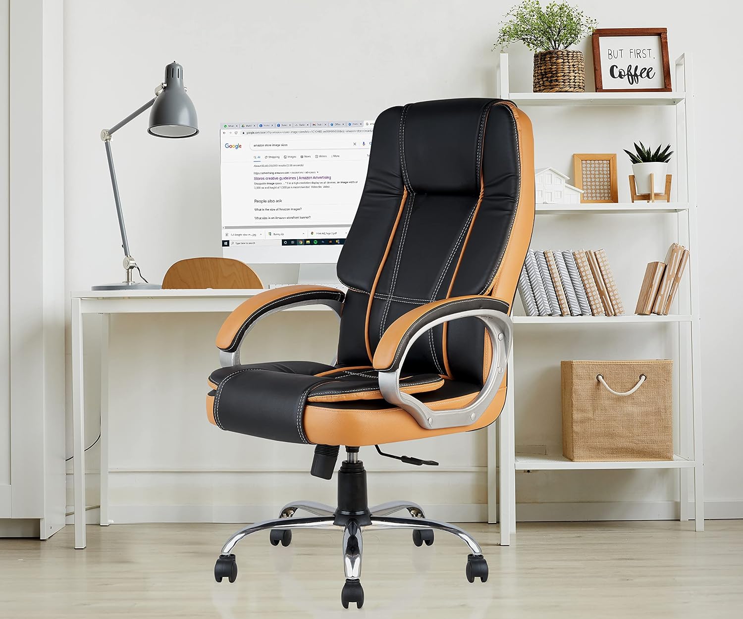 INNOWIN Venture Ergonomic Leatherette Executive High Back Revolving Desk Office Chair (Multi Color)| 3 Years Limited Warranty