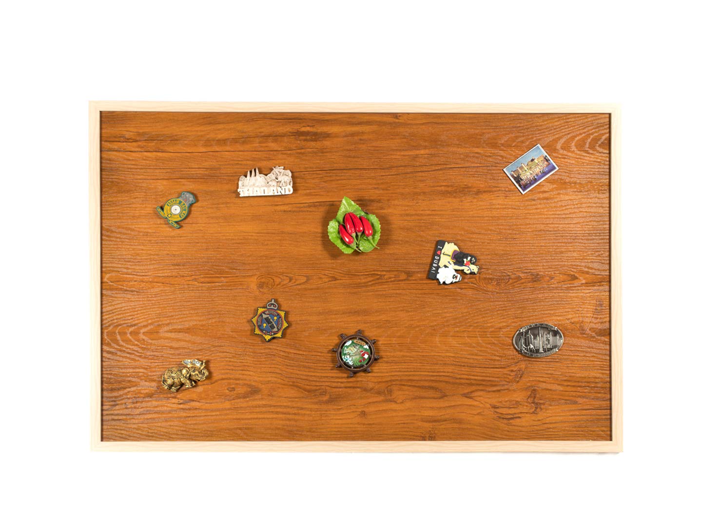 Light Brown Wooden Finish Magnetic Board for Multipurpose Use, (18" x 24")