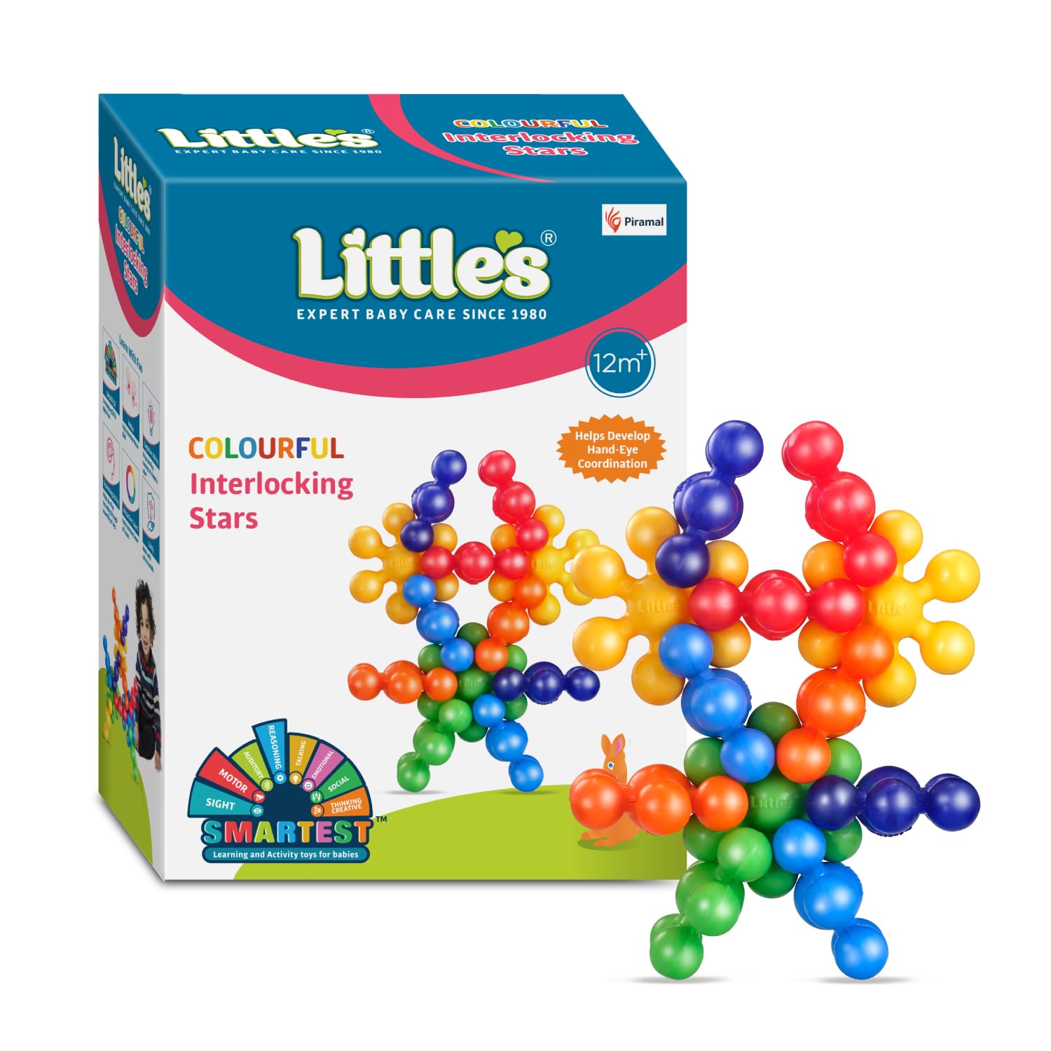 Little's Colorful Interlocking Stars | Activity & Learning Toys for Kids | Multi-Colour Toddler Activity Toys | Baby Toys | Develops fine Motor & Reasoning Skills | Kids Toys for 1 Year Old+