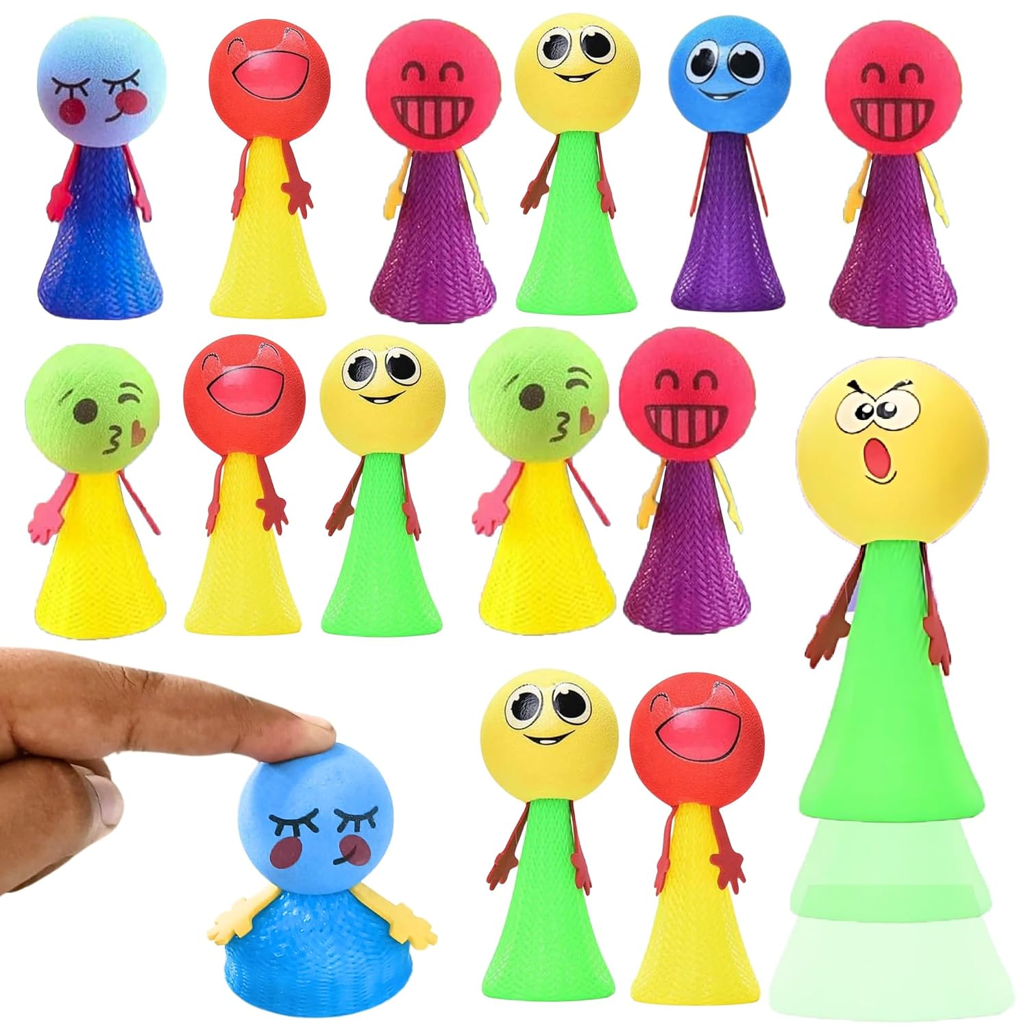 MONKEYTAIL Birthday Return Gift for Kids 15 Pcs Cheeky Emoji Jump Toys