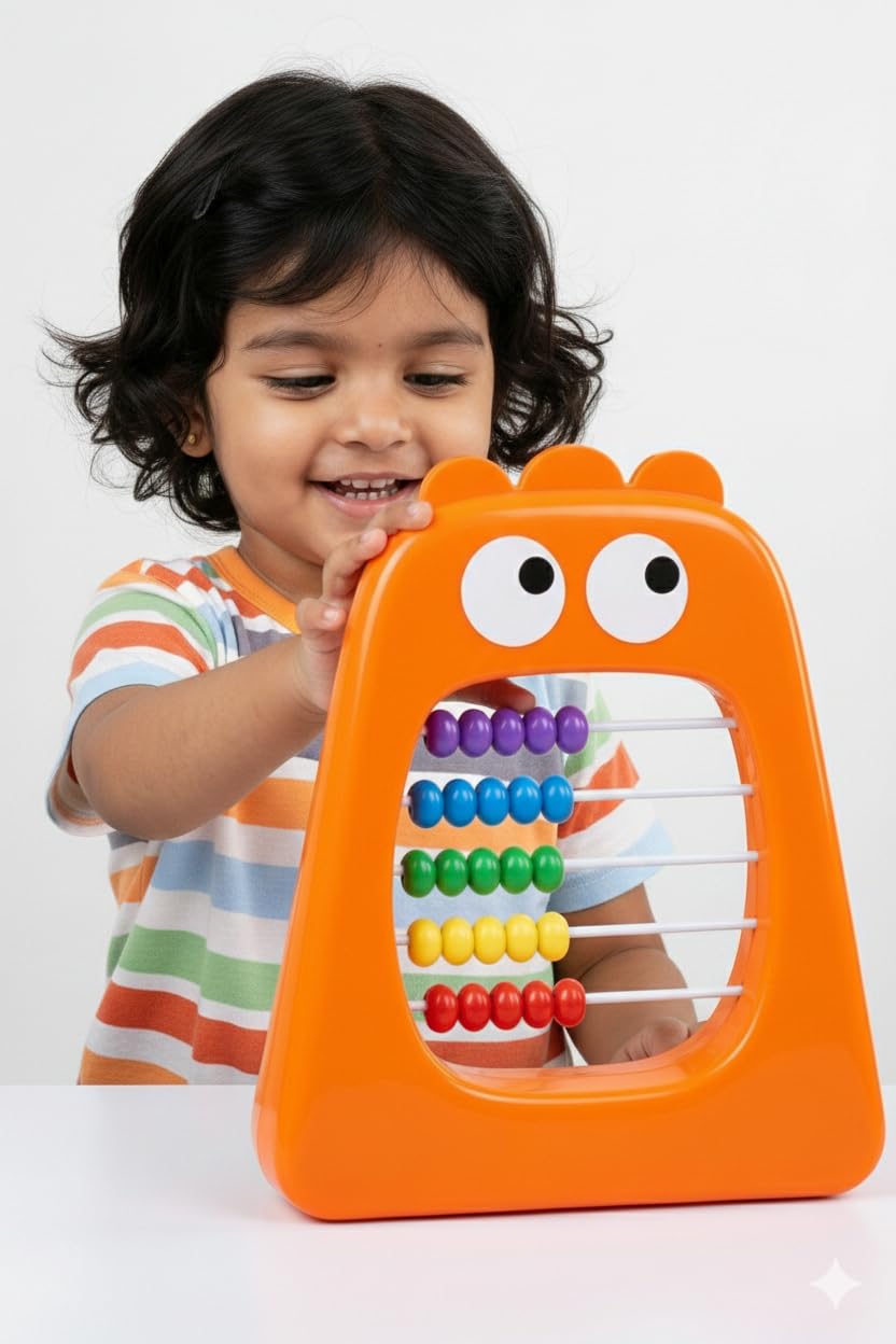 Monster Abacus Counting Toy for 2+ Year Old | Number & Colour Recognition | Early Math Learning | Fine Motor Skill Development | Montessori Educational Toy for Kids | Made in India