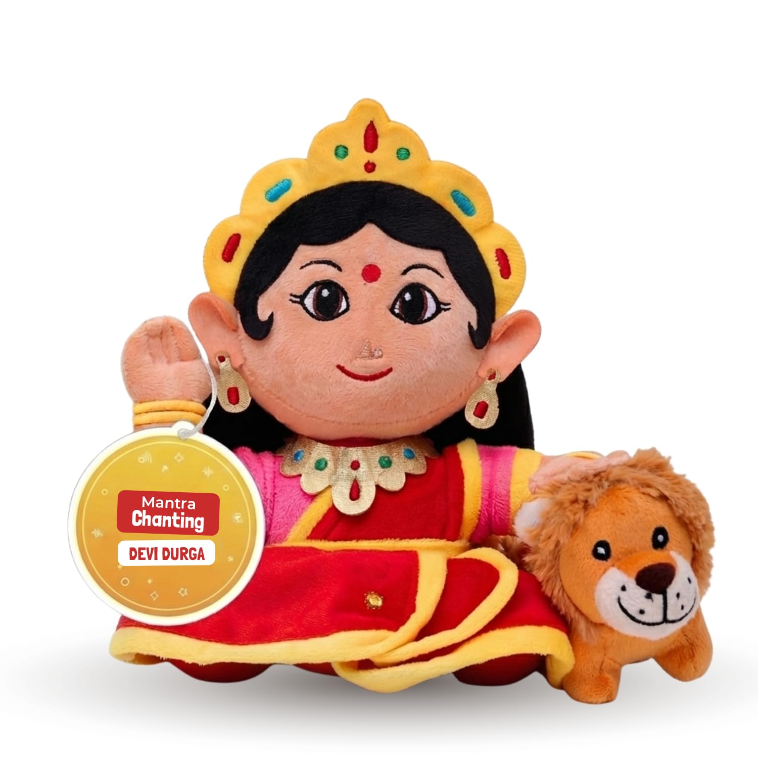 Panda's Box Mantra Chanting Devi Lakshmi Soft Toys for Kids | Musical Stuffed Plush Toy for Girl & Boy | Non-Toxic, Safe | Best Birthday Gift for Newborn, Infants & Toddlers | Teddy Bear (Small)