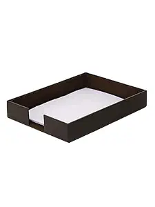 Paper Tray Document Organizer, Rectangular Office Table Accessories, Stationary File Tray - Brown