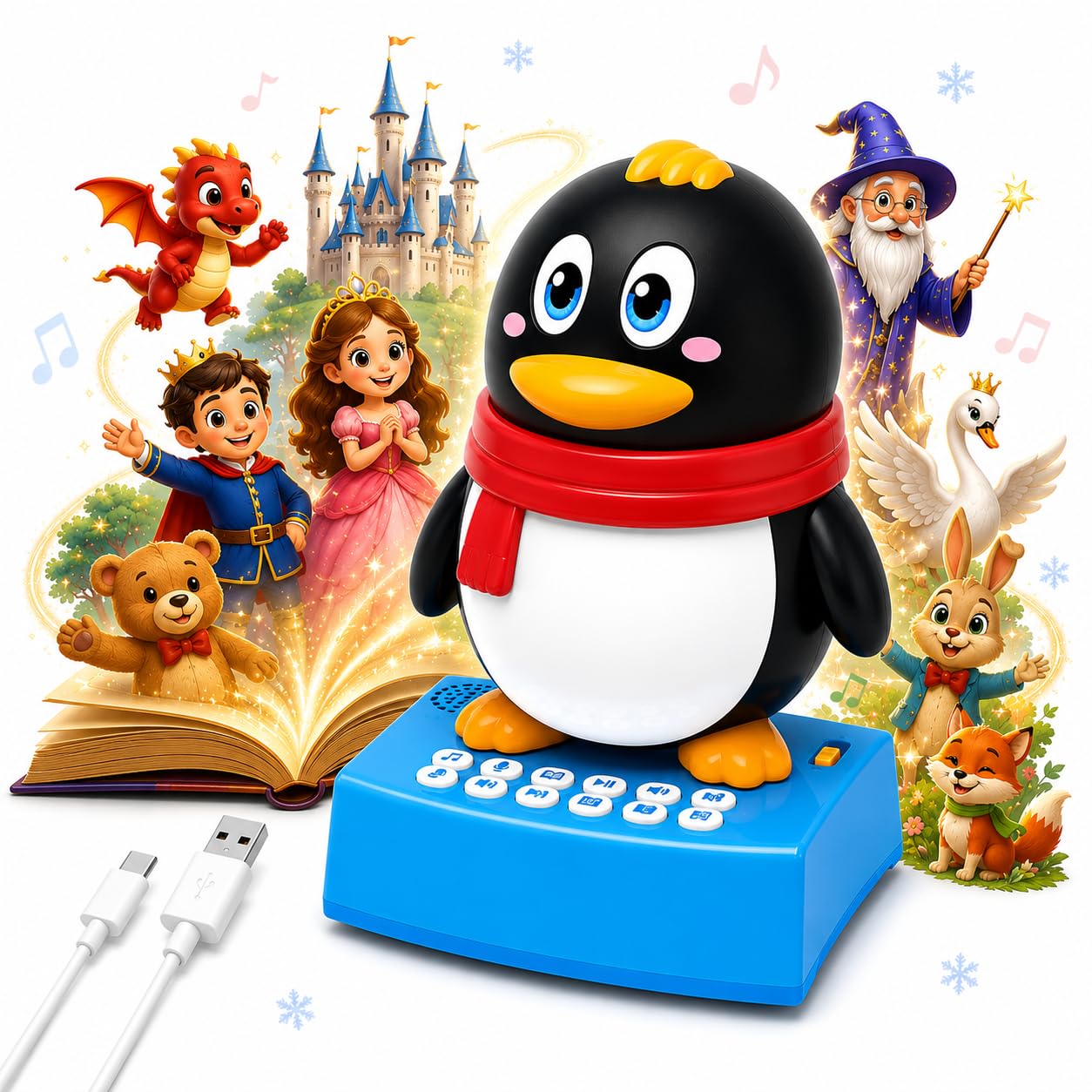 Pengo the Dancing Penguin & Musical Toy for Kids - Storytelling, Learning & Rhymes - Rechargeable Bluetooth Speaker, Record & Playback - Educational Gift for Boys & Girls 3+ Years (Red)