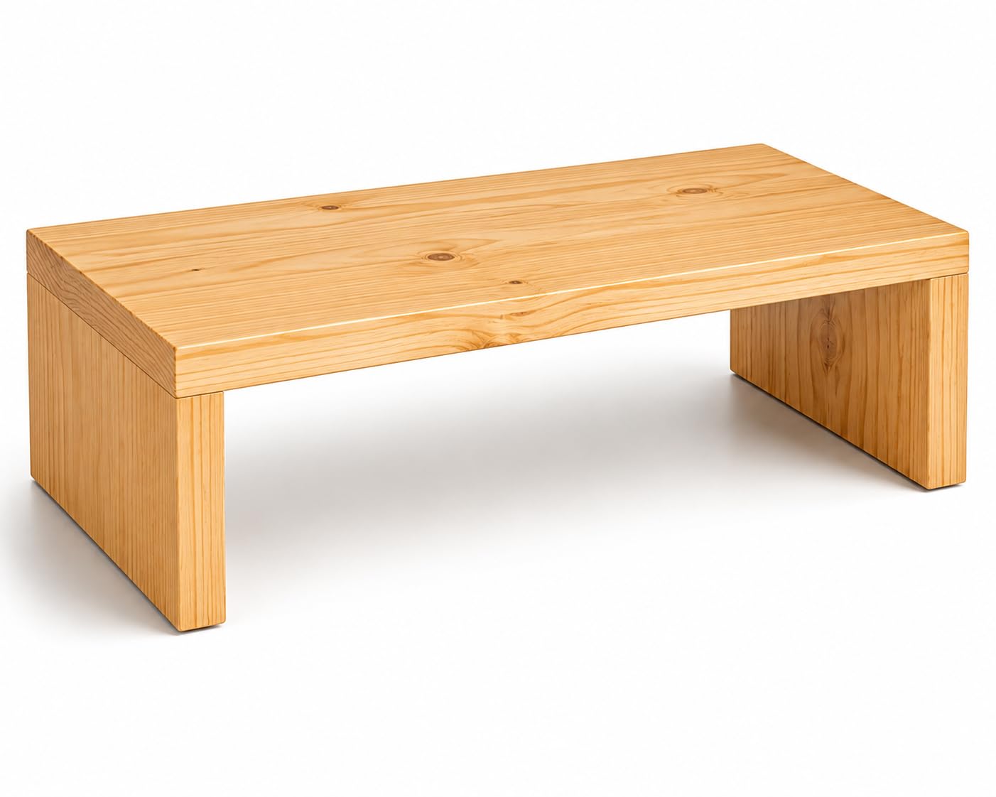 Wooden Monitor Stand Riser for Desk, Natural Wood Finish