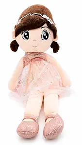 Pink Princess Girl Plush Doll Soft Toy | Cute Stuffed Doll for Kids Girls Birthday Gift and Room Decor