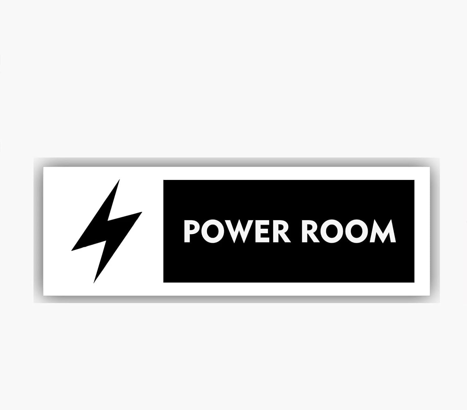 Power Room Sign Board with Lightning Bolt Icon, 30 x 10 cm