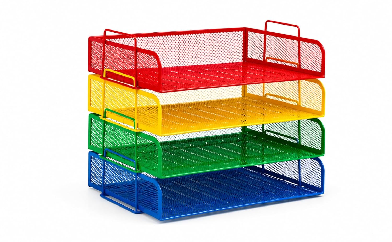 ProFile Mesh 4-Tier File Organizer for Desk, Stackable Metal Document & Paper Tray Organizer for Office, Home, Study Table & Workspace