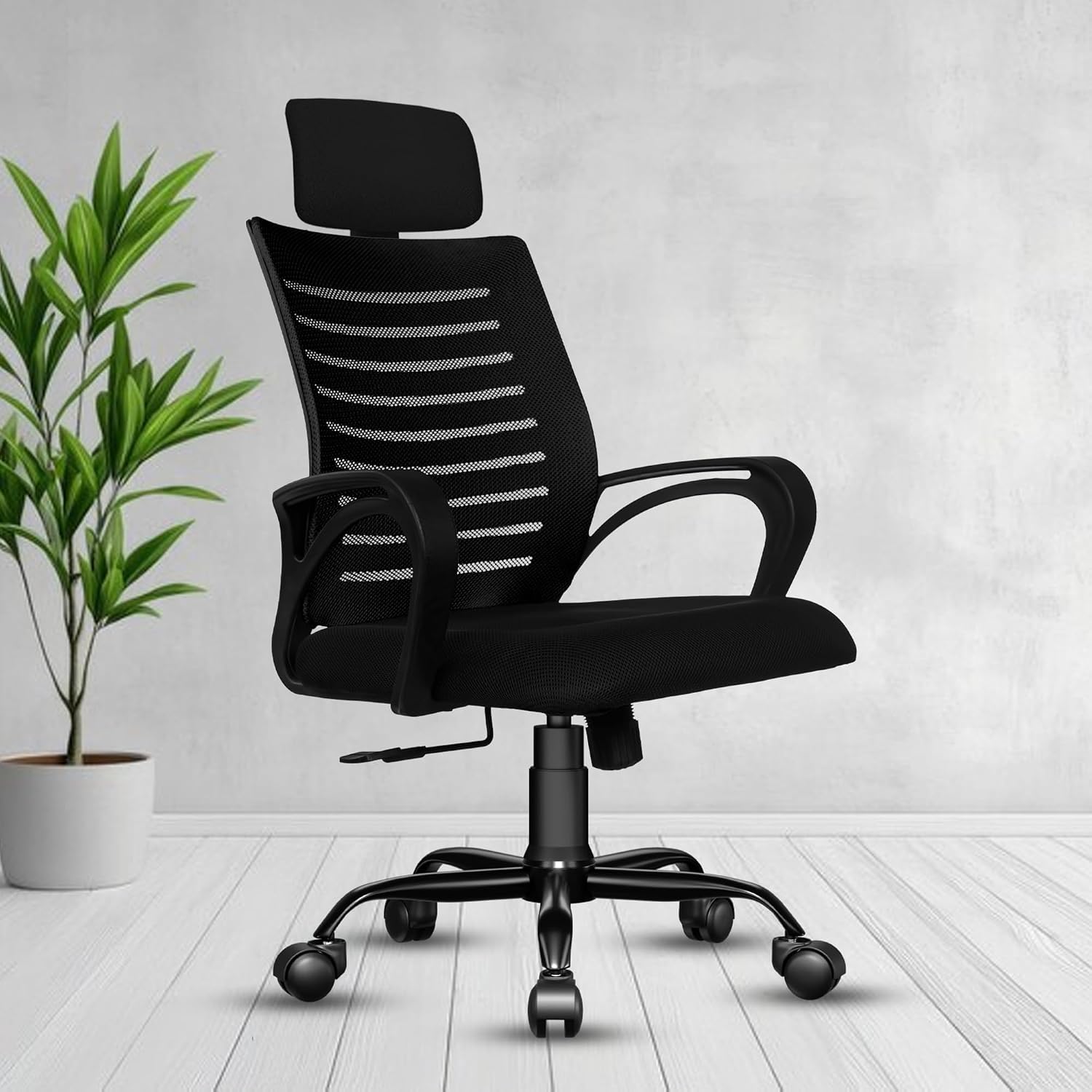 ROSE® Elite | 3 Years Brand Warranty | Ergonomic Office Chair, Study, WFH, Revolving, Rolling, Desk, Task, Laptop, Student Chair (Black, Elite Max HB)