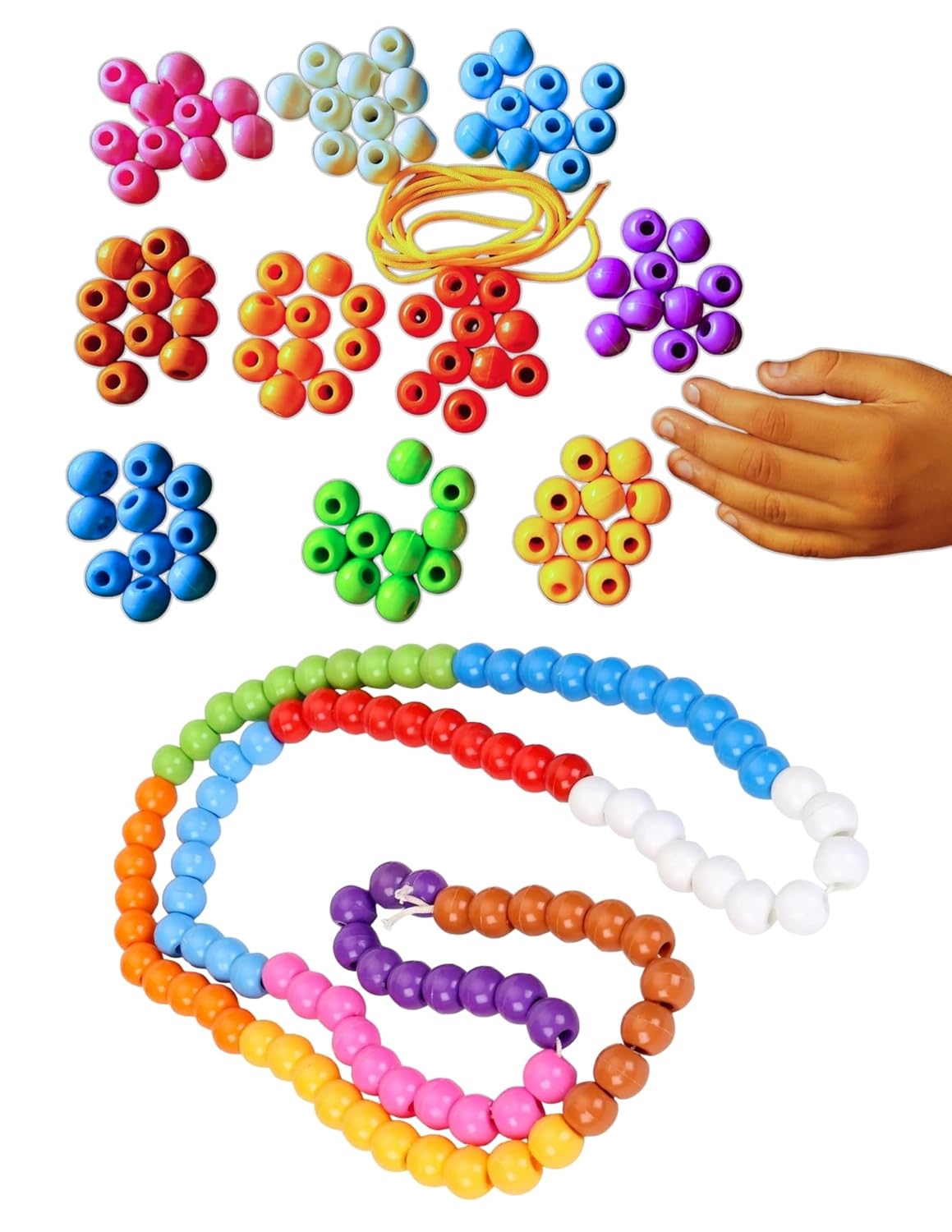 SARTHAM Counting Beads, Counting Toys for Kids, Age 3+, Multicolour (100 Beads)
