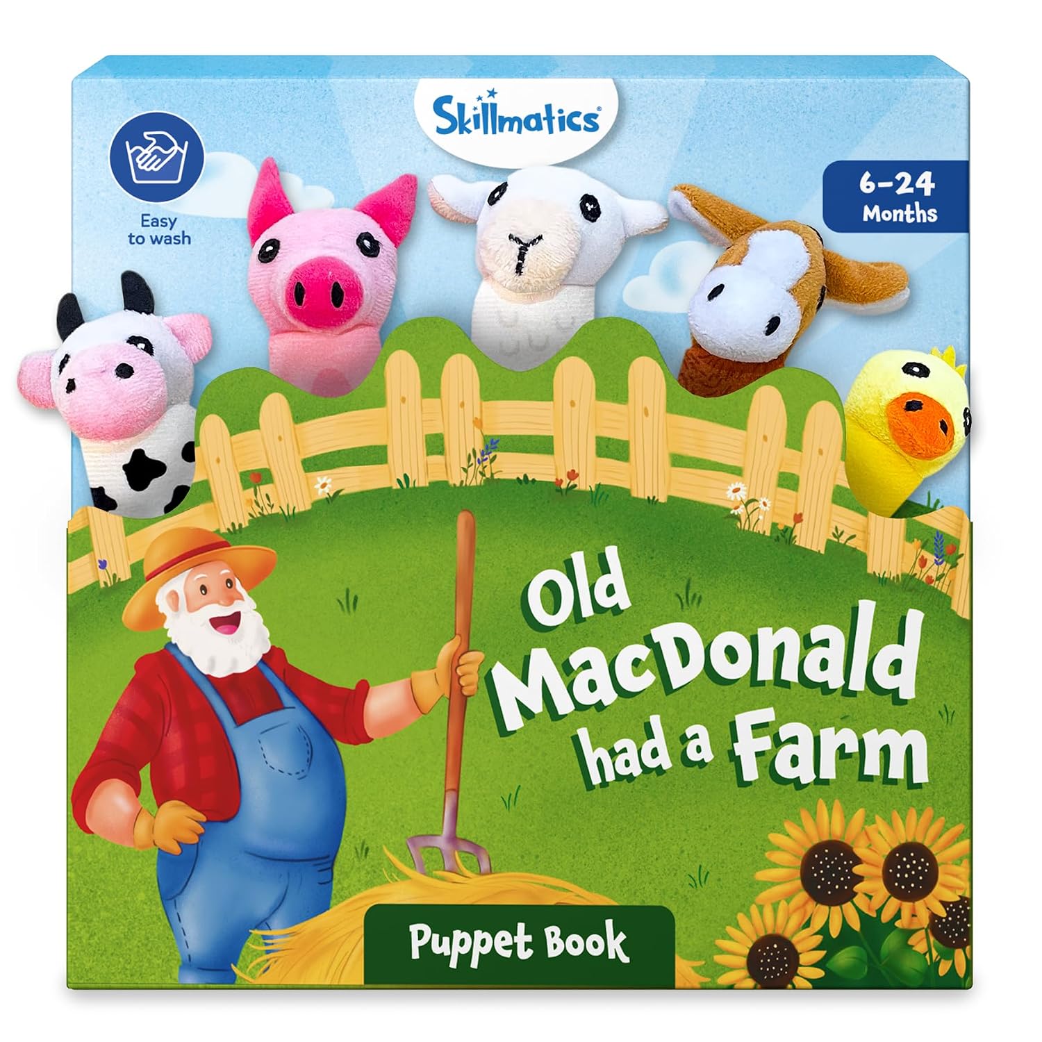 Skillmatics Cloth Puppet Book - Old Macdonald Had a Farm, Finger Puppets