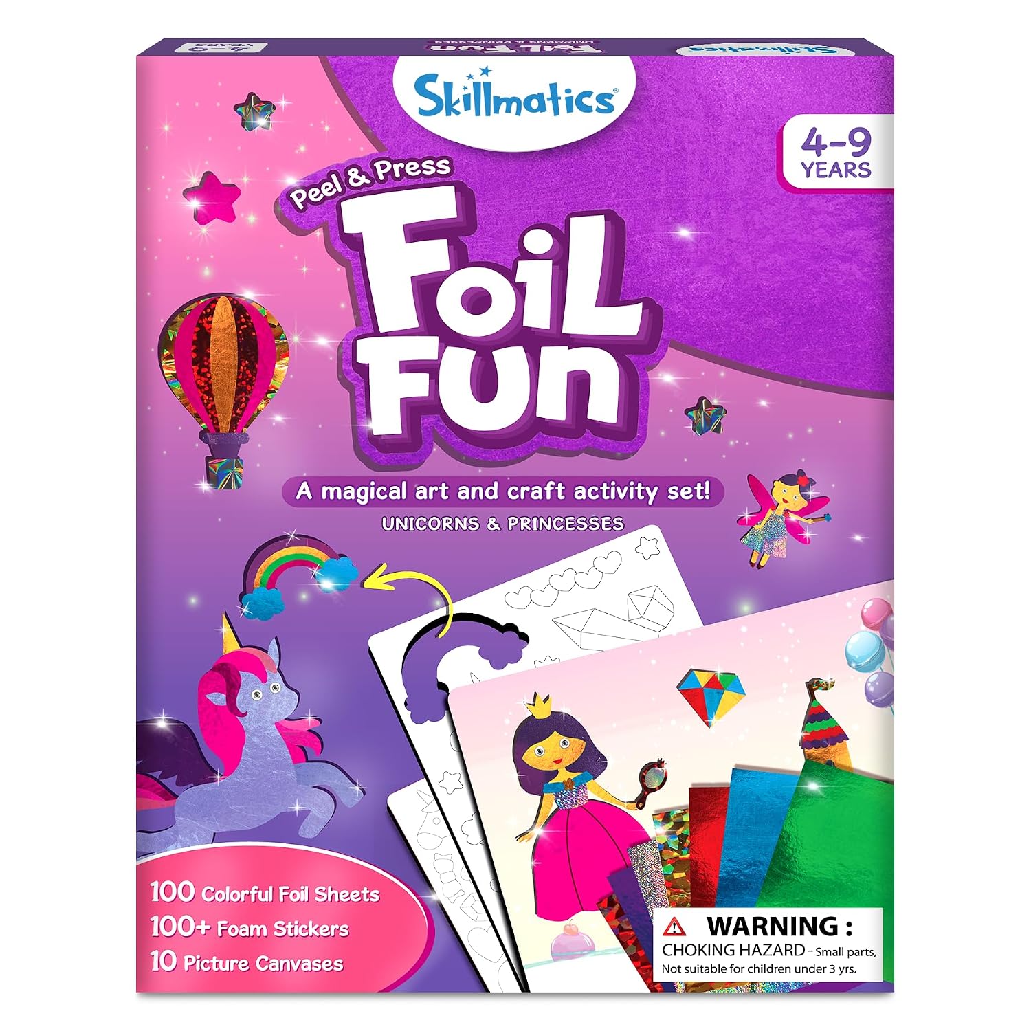 Skillmatics Foil Fun – Unicorns & Princesses, No Mess Art & Craft Kit