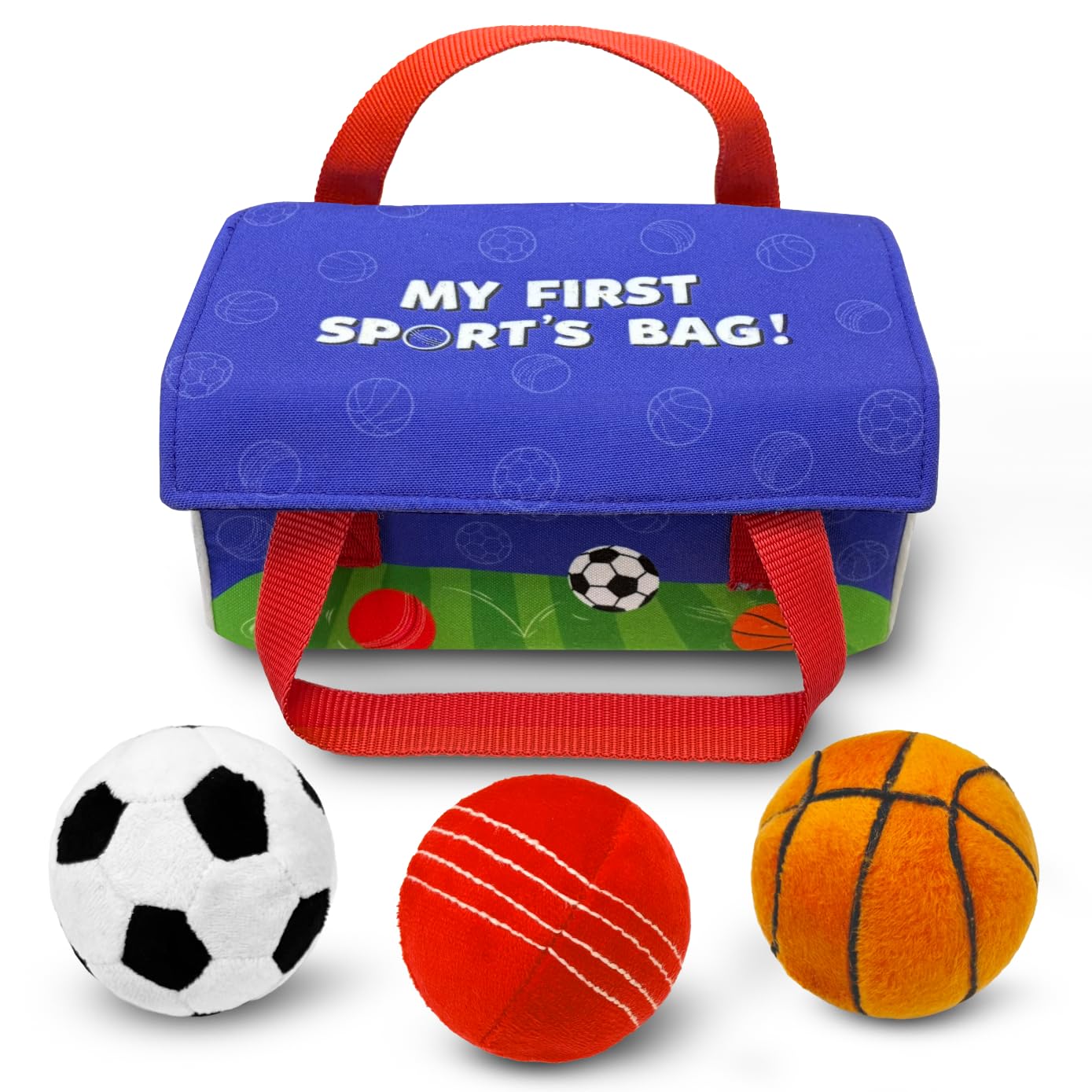 Skillmatics Plush Sports Bag Playset (3 Pc) – Soft Sensory Balls