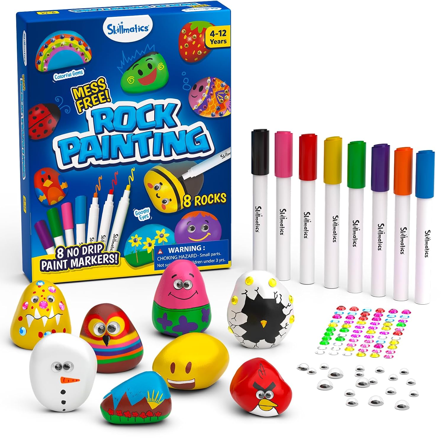 Skillmatics Rock Painting Kit - Mess-Free Art & Craft Activity