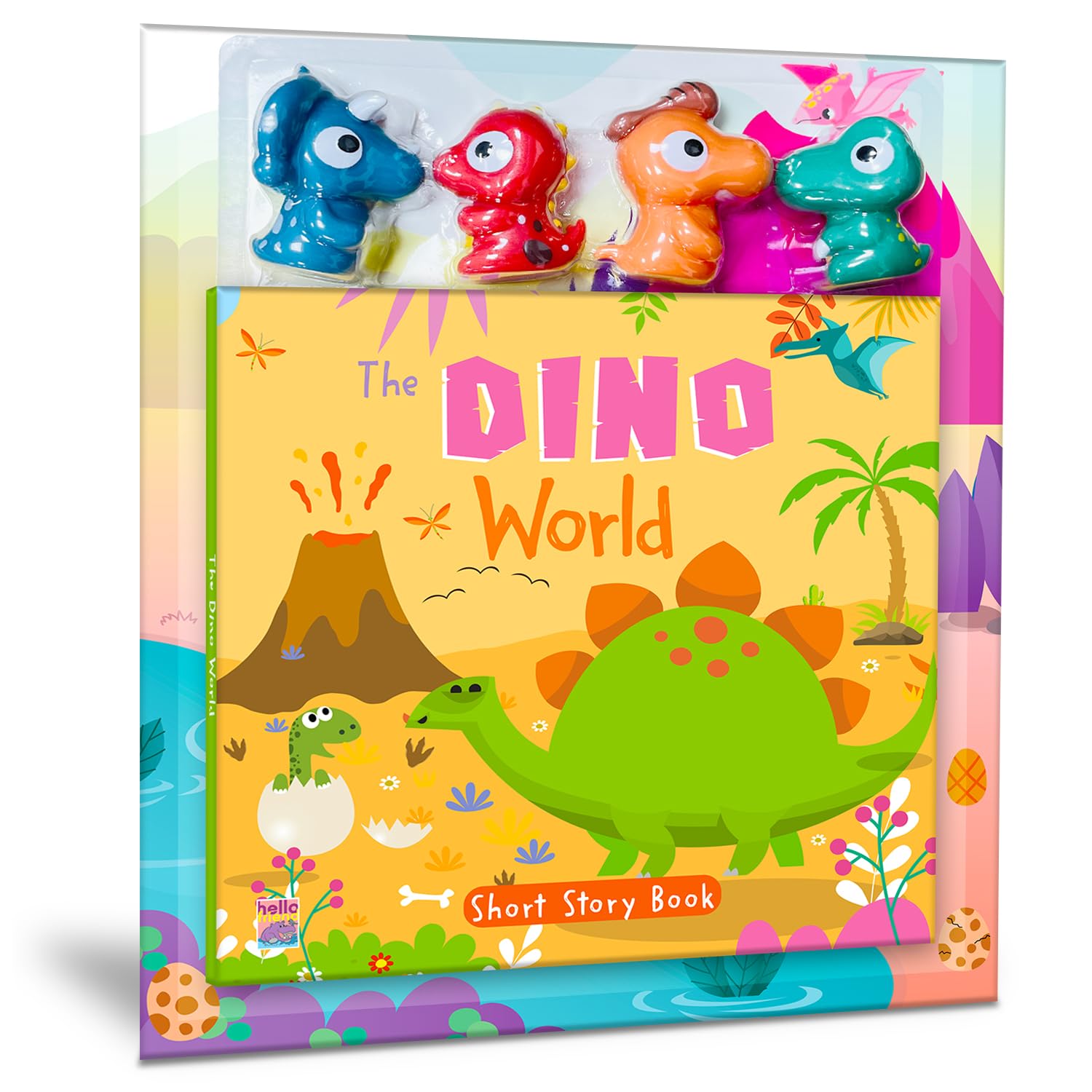 The Dino World Story Book with 4 Finger Puppets – Fun, Interactive Reading for Kids | Perfect for Little Hands Big Imaginations