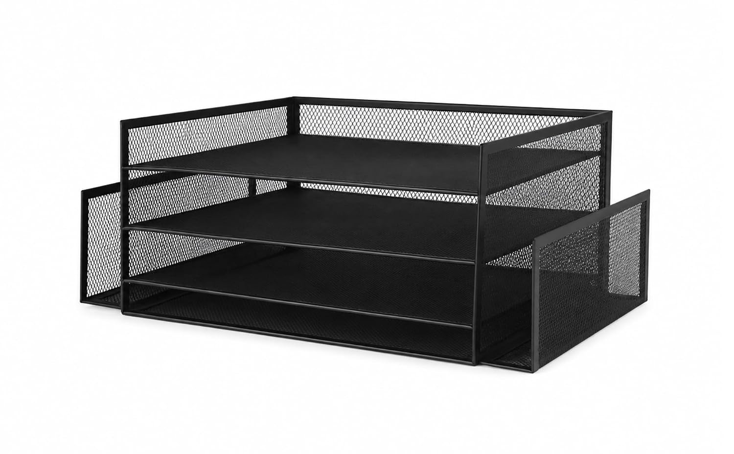WorkFlow Mesh File Organizer, Multi-Tier Metal Mesh Desk Organizer for Files, Papers & Office Essentials, Compact Desktop Storage for Home, Office, Study Table & Workspace